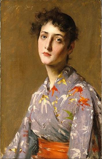 William Merrit Chase Girl in a Japanese Costume oil painting image